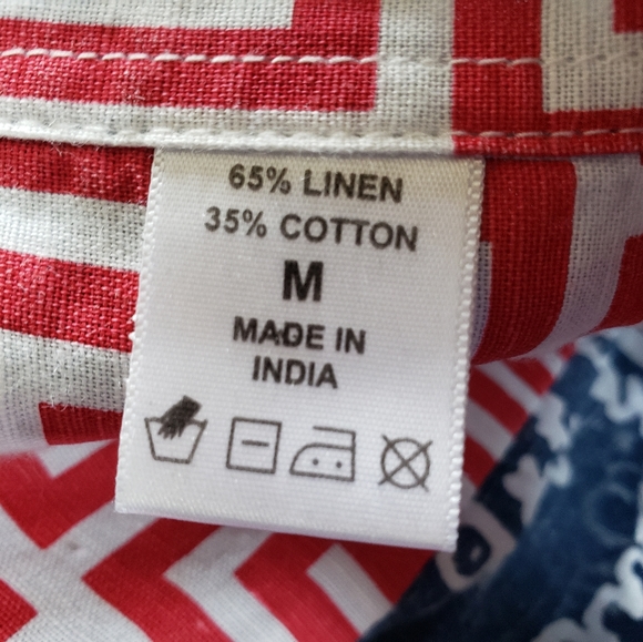 Bandana Print Button Down Shirt w/ Fringe Bottom ECU - Picture 5 of 7